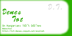 denes tot business card